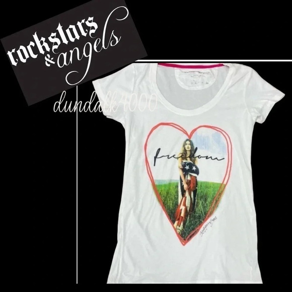 Rockstars & Angels Freedom Short Sleeve T-Shirt M - Picture 1 of 4